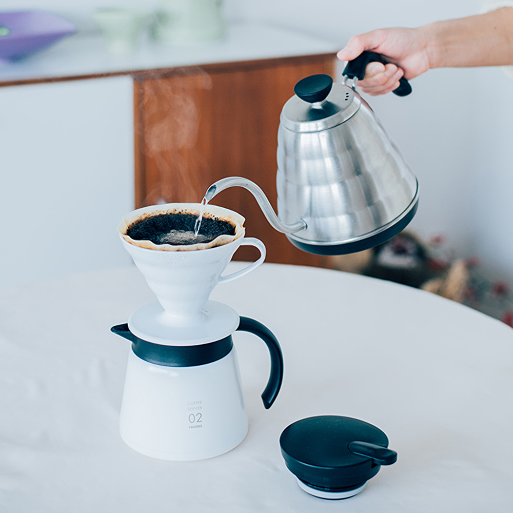 Hario V60 02 Yalıtımlı Paslanmaz Sürahi Beyaz 600 ml görseli 1