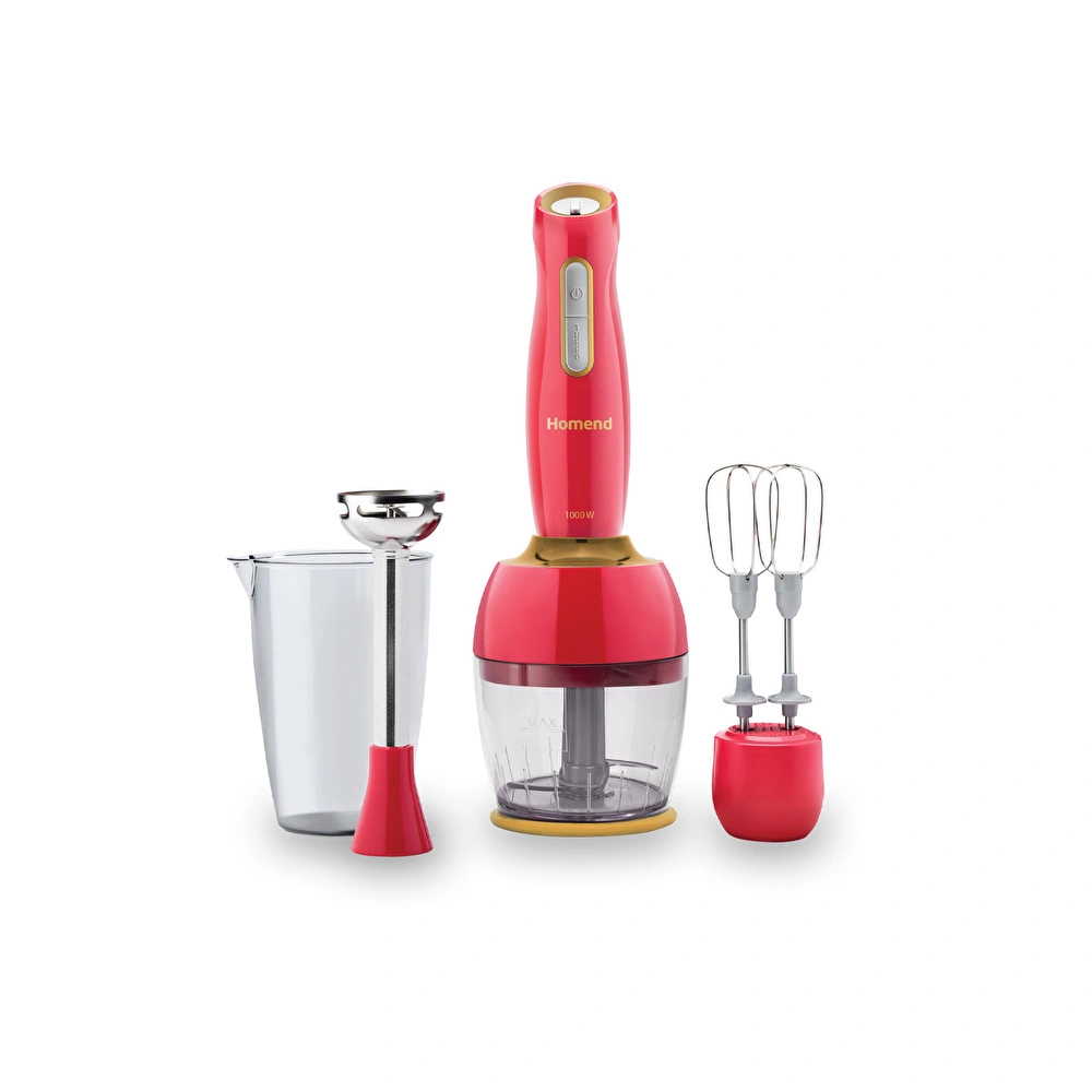 Homend Handmaid 1961h Blender Set Kırmızı Gold görseli 1