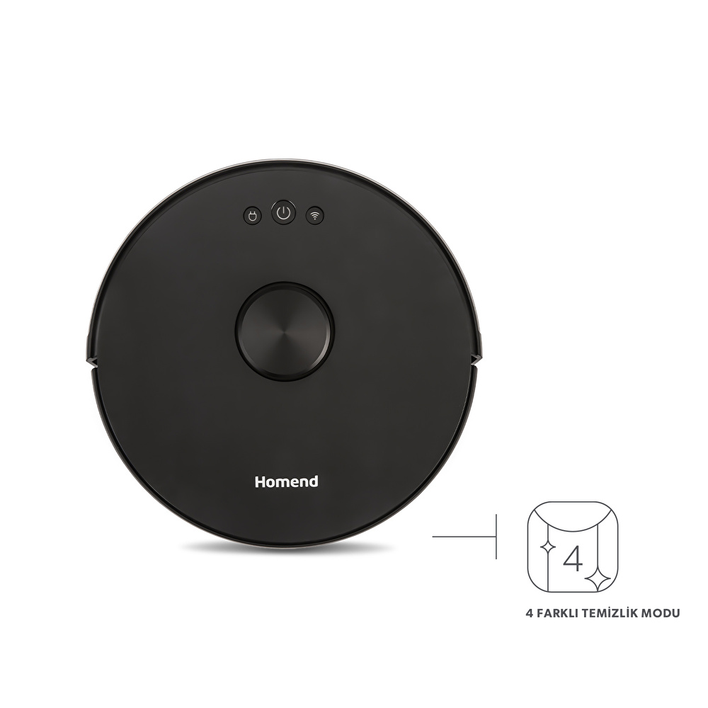 Homend Alex Laser 1282H Moplu ve Haritalamalı Akıllı Robot Süpürge Siyah görseli 3
