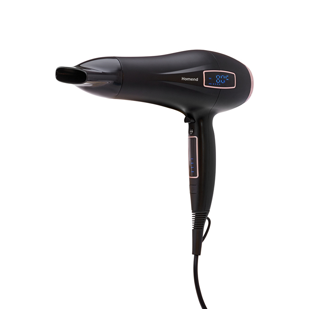 Homend Hairforce 4405H Dokunmatik Ekranlı İyonik Saç Kurutma Makinesi Siyah görseli 2