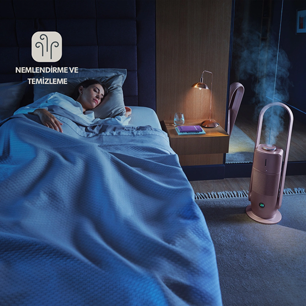 Homend O-zone Duo Pro 9006H 2 in 1 Hava Temizleyicisi ve Nemlendiricisi (Anlık Hava Kalite Göstergeli Bladeless Fan) görseli 4