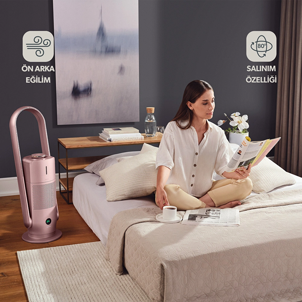 Homend O-zone Duo Pro 9006H 2 in 1 Hava Temizleyicisi ve Nemlendiricisi (Anlık Hava Kalite Göstergeli Bladeless Fan) görseli 5