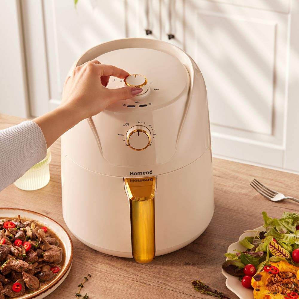 Homend Airfryday 2504H 8 Farklı Programlı, 4,3 Litre Airfryer Krem görseli 3