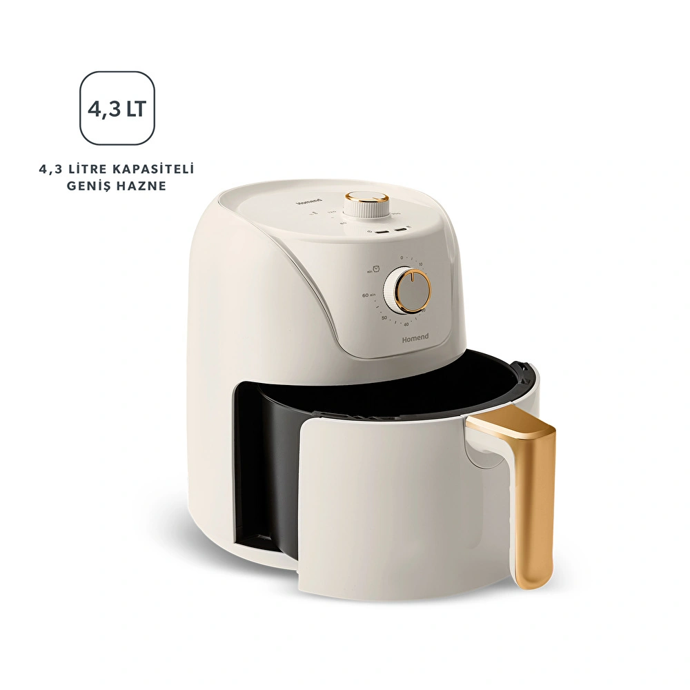Homend Airfryday 2504H 8 Farklı Programlı, 4,3 Litre Airfryer Krem görseli 8