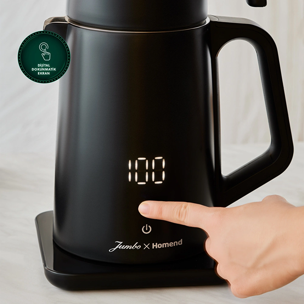 Jumbo x Homend Royaltea Cooltouch 1792H Dokunmatik Çift Duvarlı Paslanmaz Çelik Konuşan Çay Makinesi Wifi ile Kontrol görseli 2