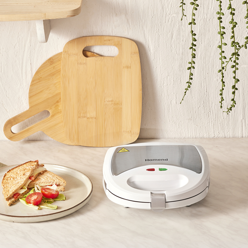 Homend Toastbuster 1309H Çıkarılabilir Plakalı Portatif Tasarım Tost Makinesi Silver görseli 1