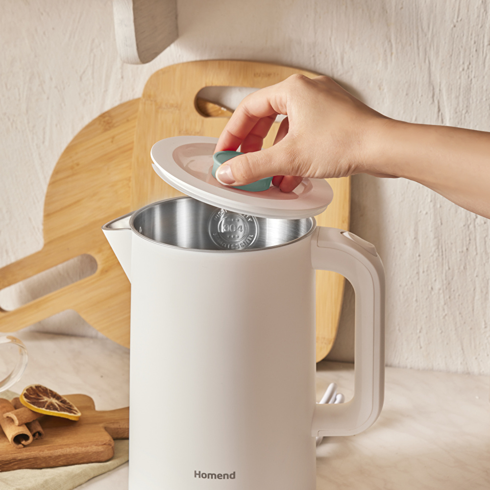 Homend Heatrow Cooltouch 1618H Paslanmaz Çelik El Yakmaz Gövdeli Su Isıtıcısı Mavi görseli 4