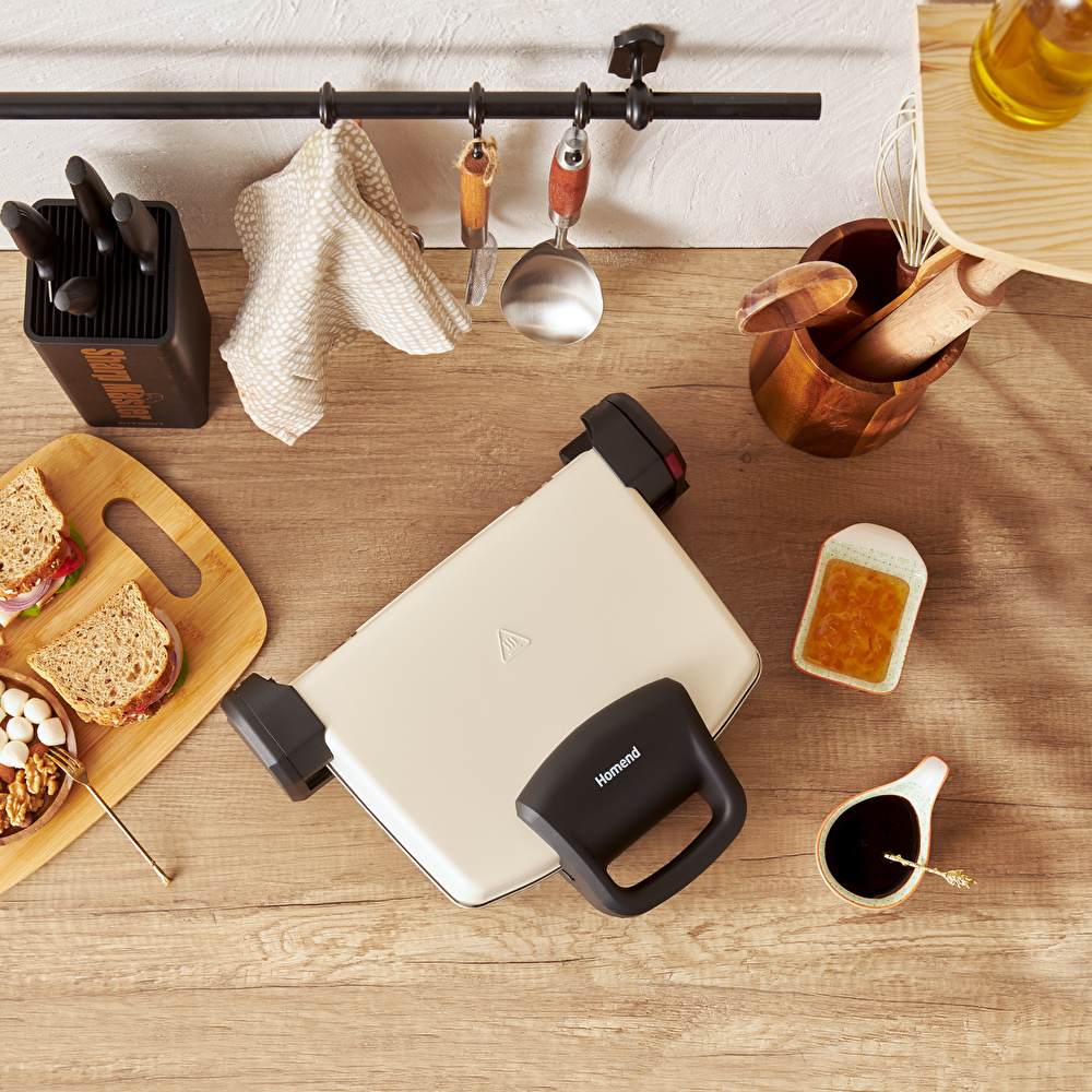 Homend Toastbuster 1337H 4 Ekmekli Tost Makinesi Krem görseli 2