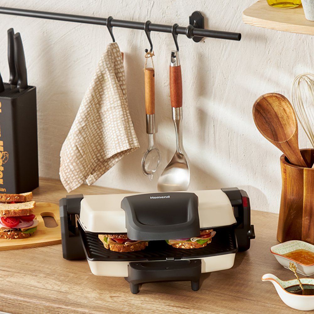 Homend Toastbuster 1337H 4 Ekmekli Tost Makinesi Krem görseli 4