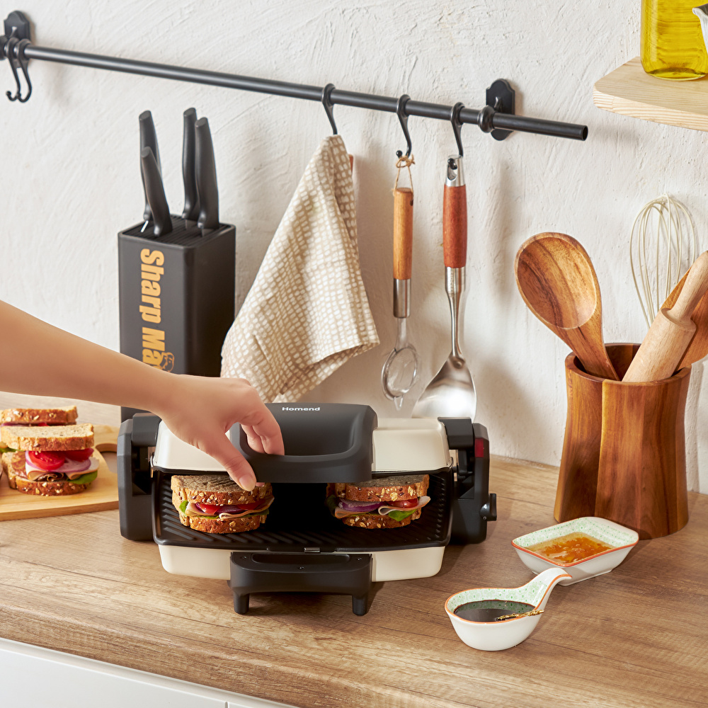 Homend Toastbuster 1337H 4 Ekmekli Tost Makinesi Krem görseli 6