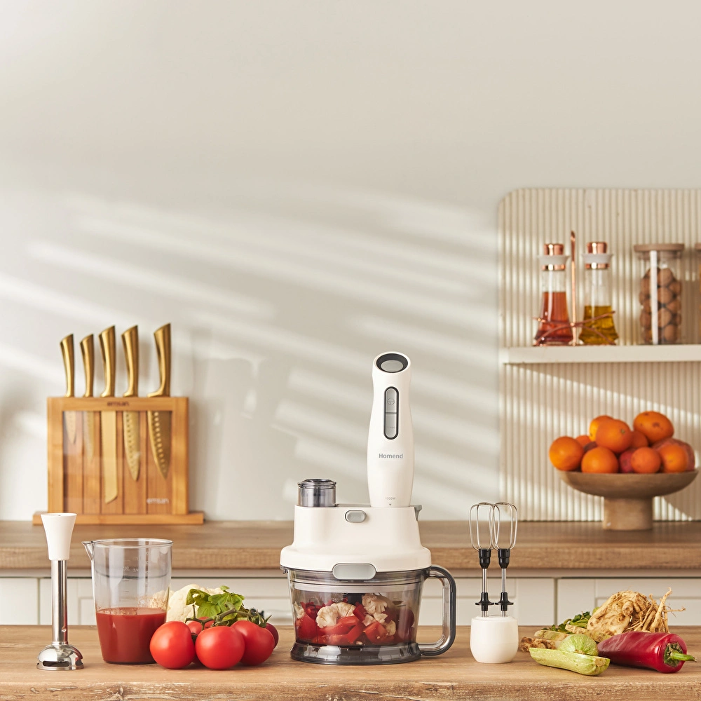 Homend Functionall 2807H Mutfak Robotu Krem Gri görseli 2