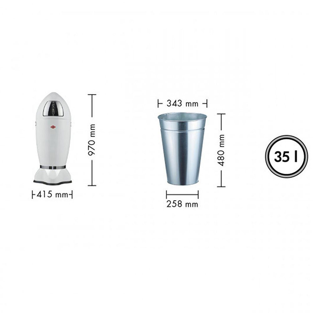Wesco Spaceboy XL 35 L Çöp Kutusu Pembe görseli 2