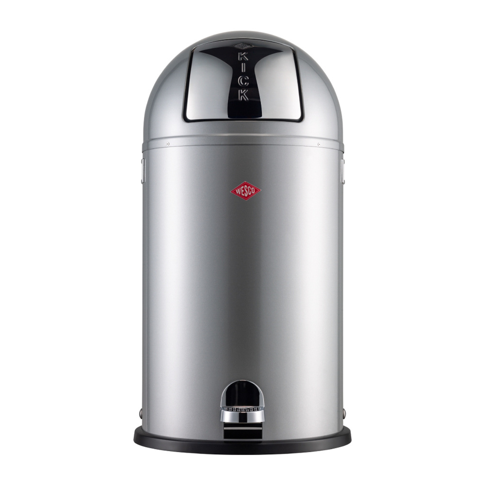Wesco Kickboy 40 L Çöp Kutusu Gümüş görseli 1