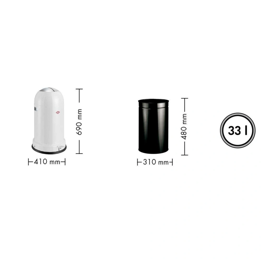 Wesco Kickmaster Çöp Kutusu 33 L Beyaz görseli 2