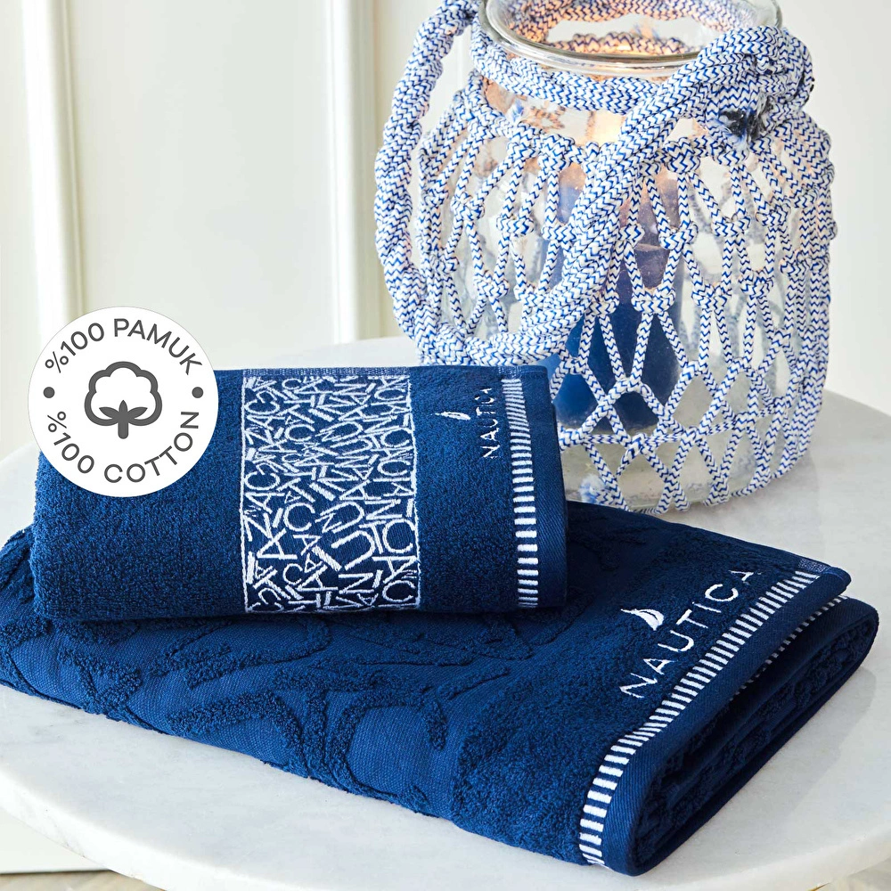 Nautica Home Spoony Lacivert %100 Pamuk 2li Banyo Havlu Seti görseli 1