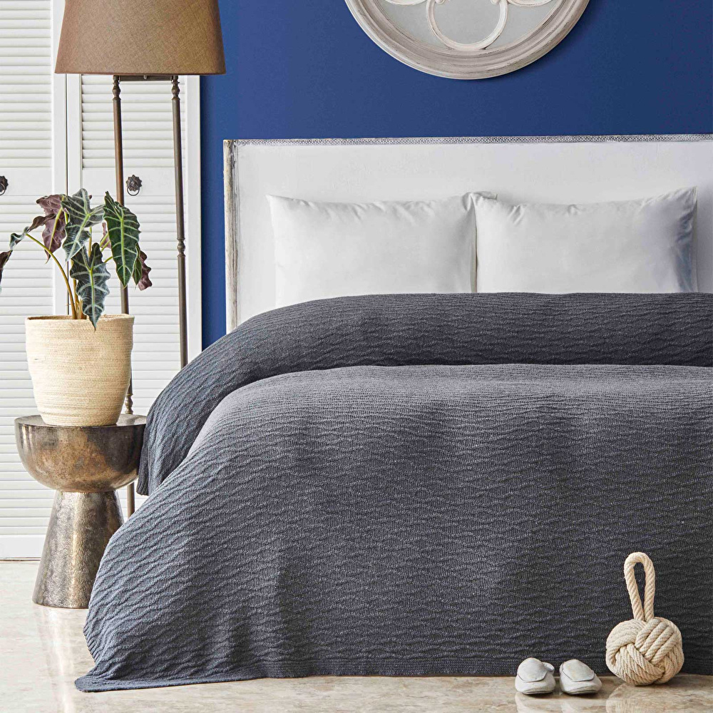 Nautica Home Eva Triko Füme Battaniye görseli 1