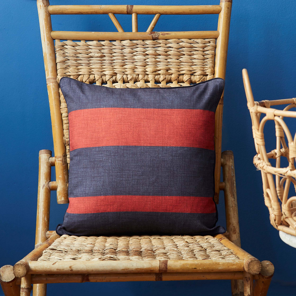 Nautica Home Stripe Kırmızı İç Dolgulu Kırlent görseli 1