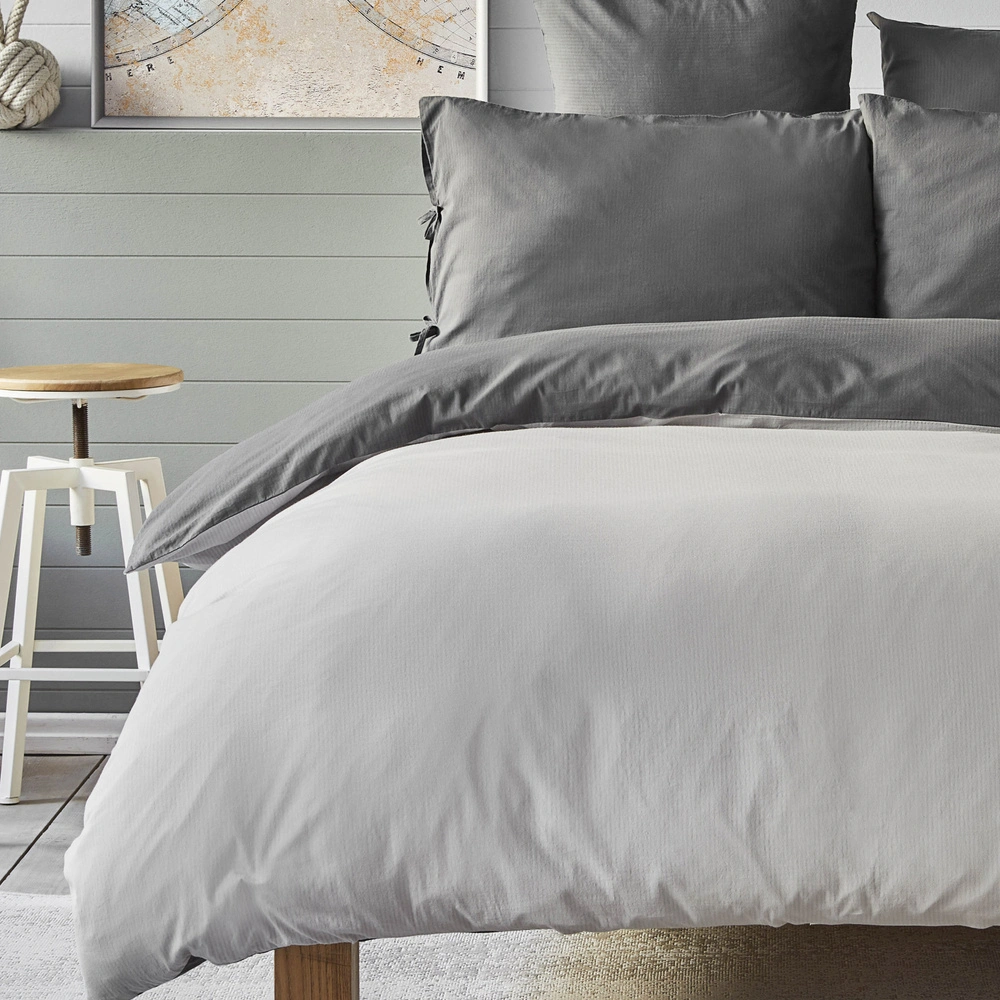 Nautica Home Pruva Antrasit Gri Çift Taraflı Çift Kişilik Nevresim Seti görseli 2