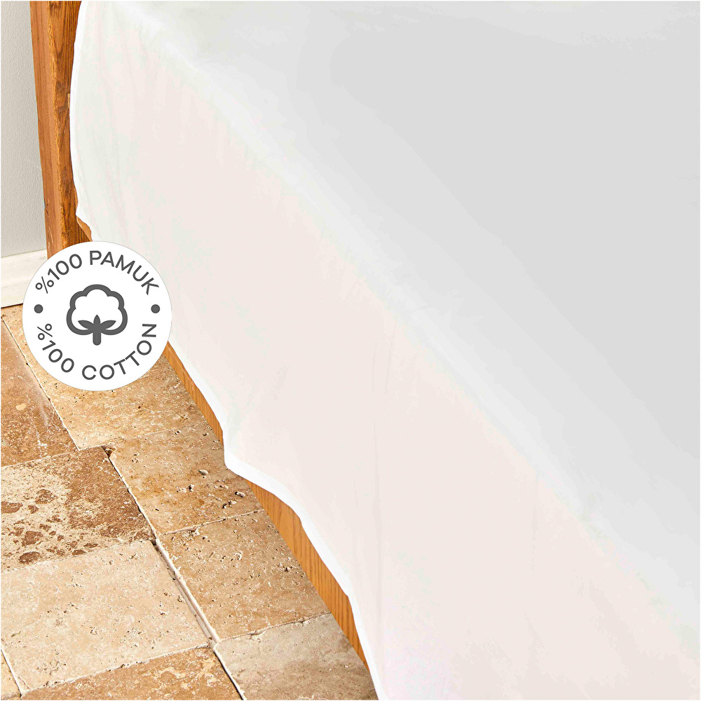 Nautica Home Beyaz Tek Kişilik Çarşaf görseli 1