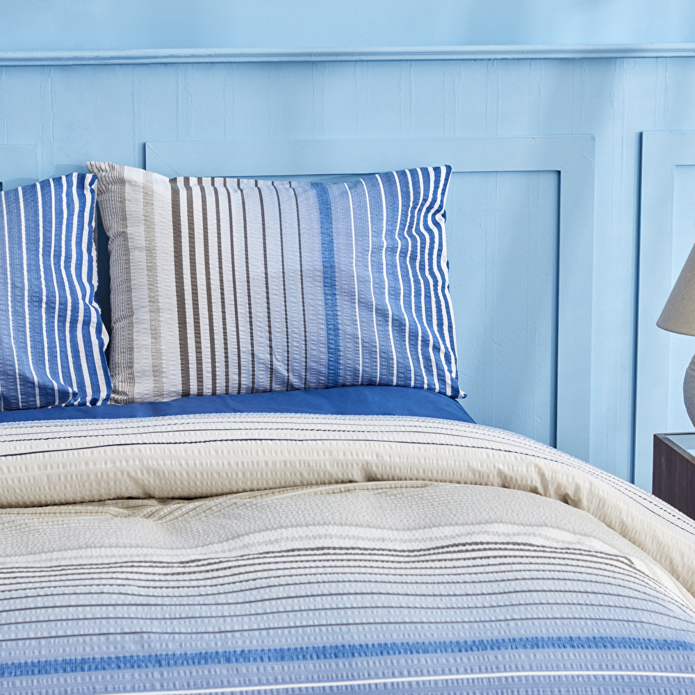 Nautica Home Olympus Stripe Çift Kişilik Nevresim Takımı Blue görseli 2