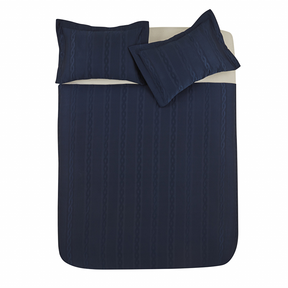 Nautica Home Rope Navy Çift Kişilik Yatak Örtüsü Seti görseli 3