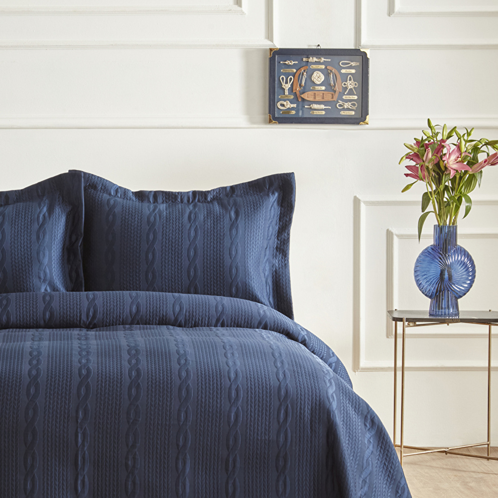 Nautica Home Rope Navy Çift Kişilik Yatak Örtüsü Seti görseli 4