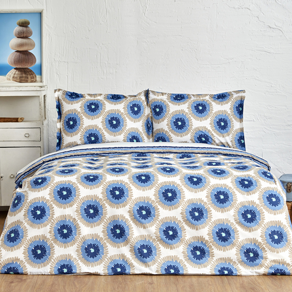 Nautica Home Ocean %100 Pamuk Tek Kişilik Nevresim Takımı Mavi görseli 1