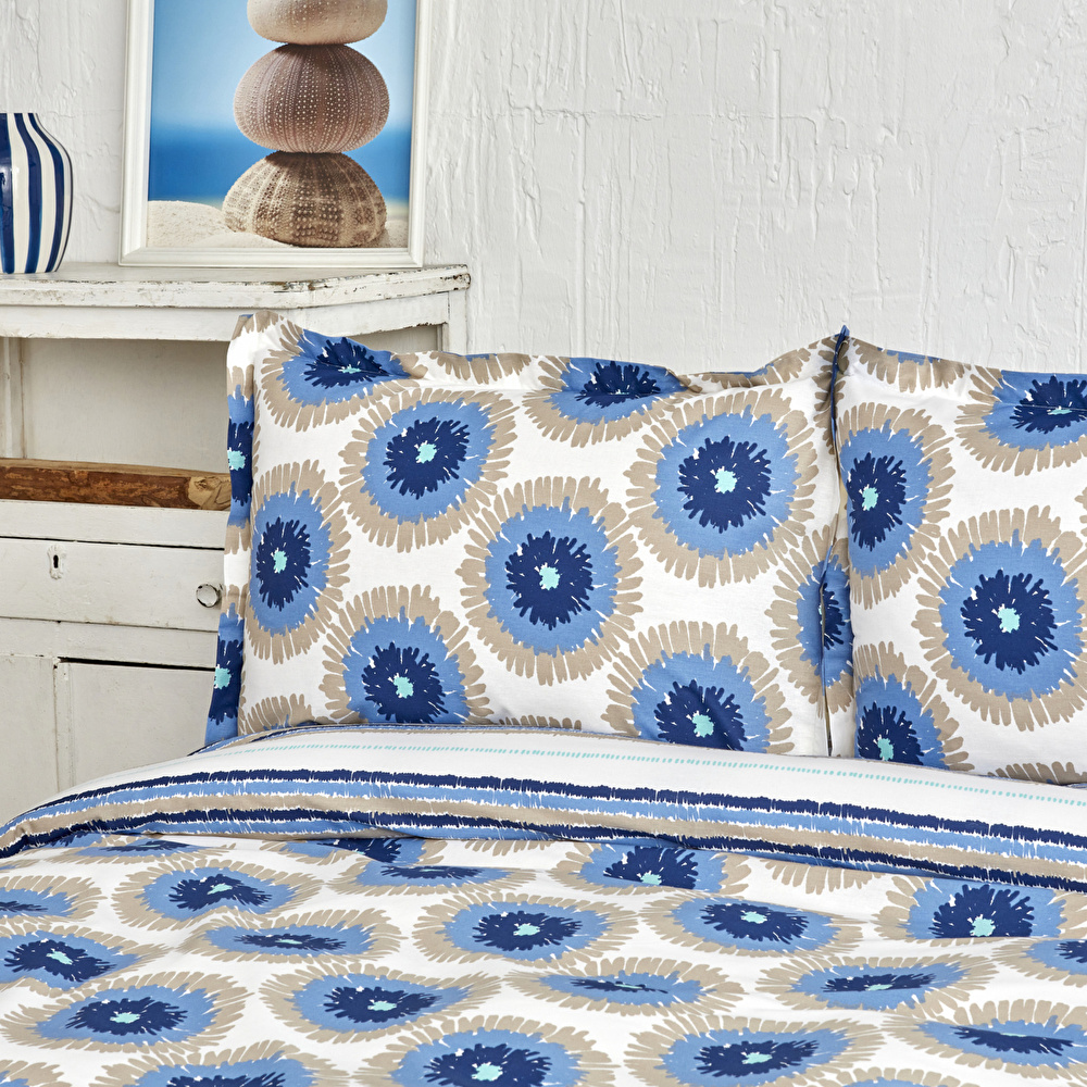 Nautica Home Ocean %100 Pamuk Tek Kişilik Nevresim Takımı Mavi görseli 3