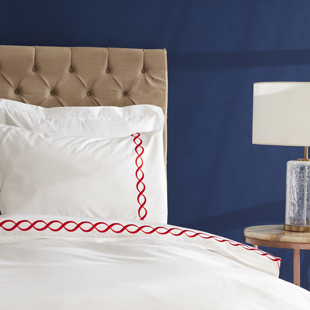 Nautica Home Billow Percale Çift Kişilik Nevresim Takımı Red görseli 2