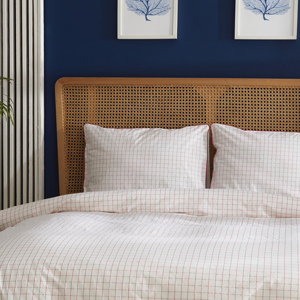 Nautica Home Daren %100 Pamuk Tek Kişilik Nevresim Takımı Red görseli 2