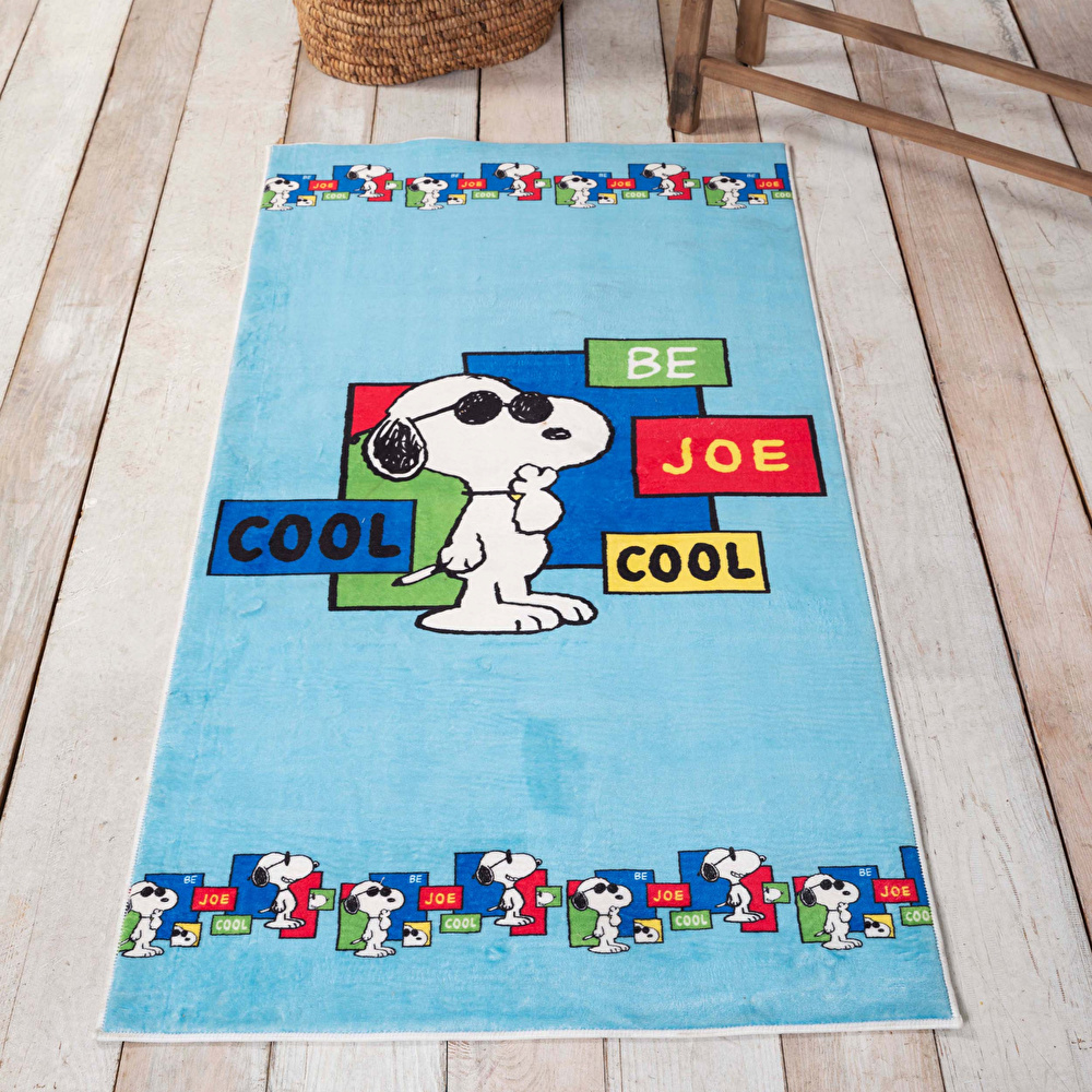 Peanuts by Karaca Home Snoopy Cool Ekstra Yumuşak Çocuk Halısı 80x150 cm görseli 1