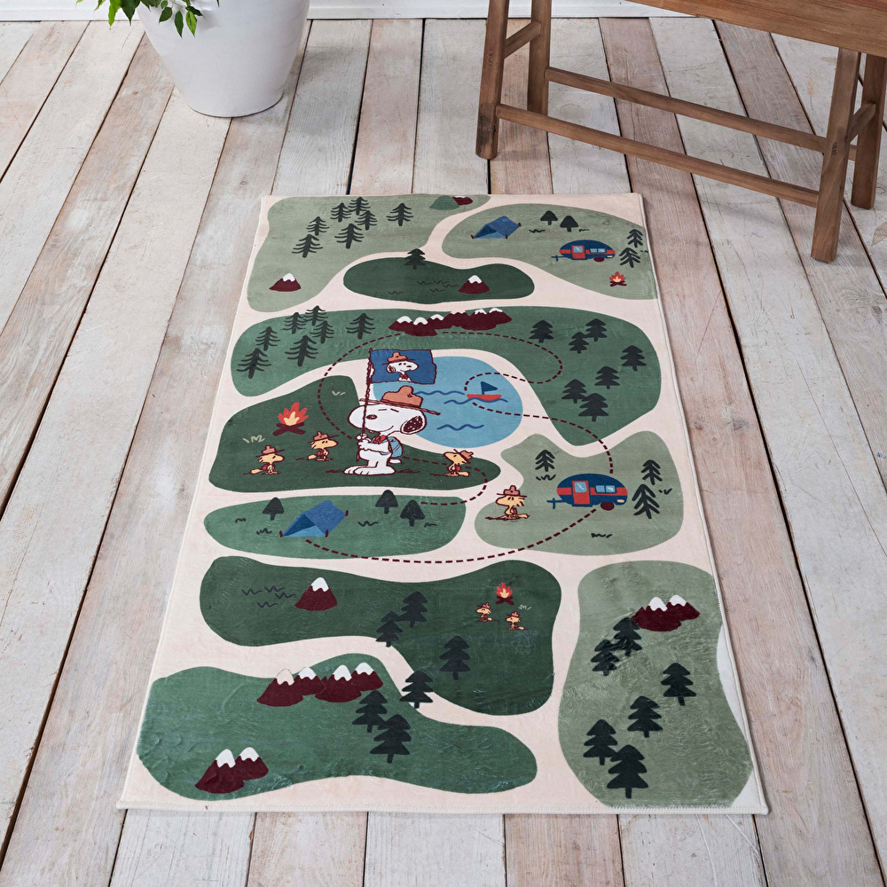 Peanuts by Karaca Home Snoopy  Forest Ekstra Yumuşak Çocuk Halısı 80x150 cm görseli 1