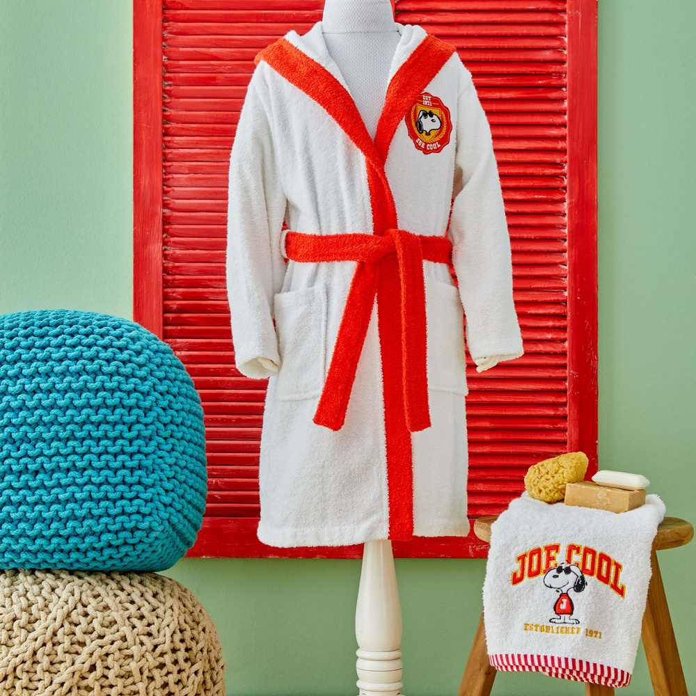 Peanuts by Karaca Home Snoopy Joe Nakışlı 6-8 Yaş Çocuk Bornoz Seti görseli 1