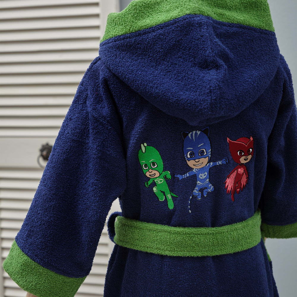 Pj Masks by Karaca Home Superhero Beyaz %100 Pamuk Bornoz 4-6 Yaş görseli 2