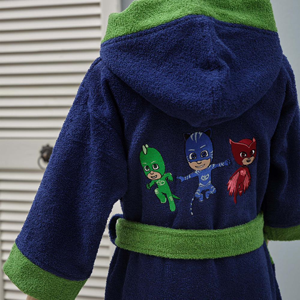 Pj Masks by Karaca Home Superhero Lacivert %100 Pamuk 6-8 Yaş Bornoz görseli 2