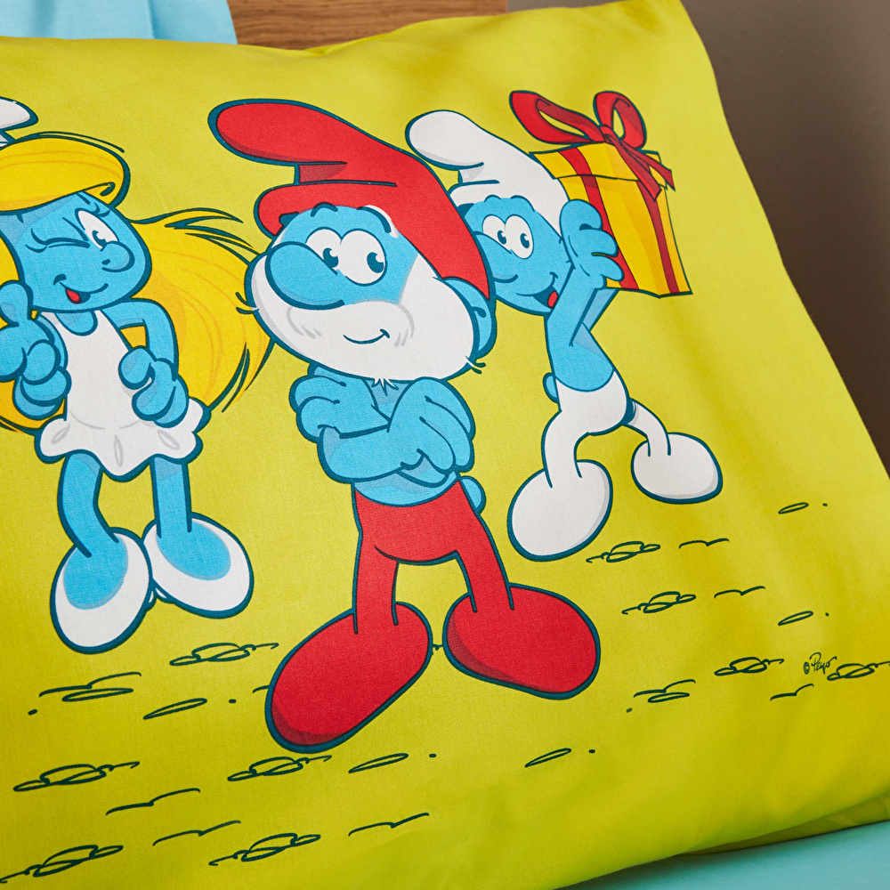Karaca Home Smurfs By Mushroom Village Tek Kişilik Nevresim Takımı  görseli 6
