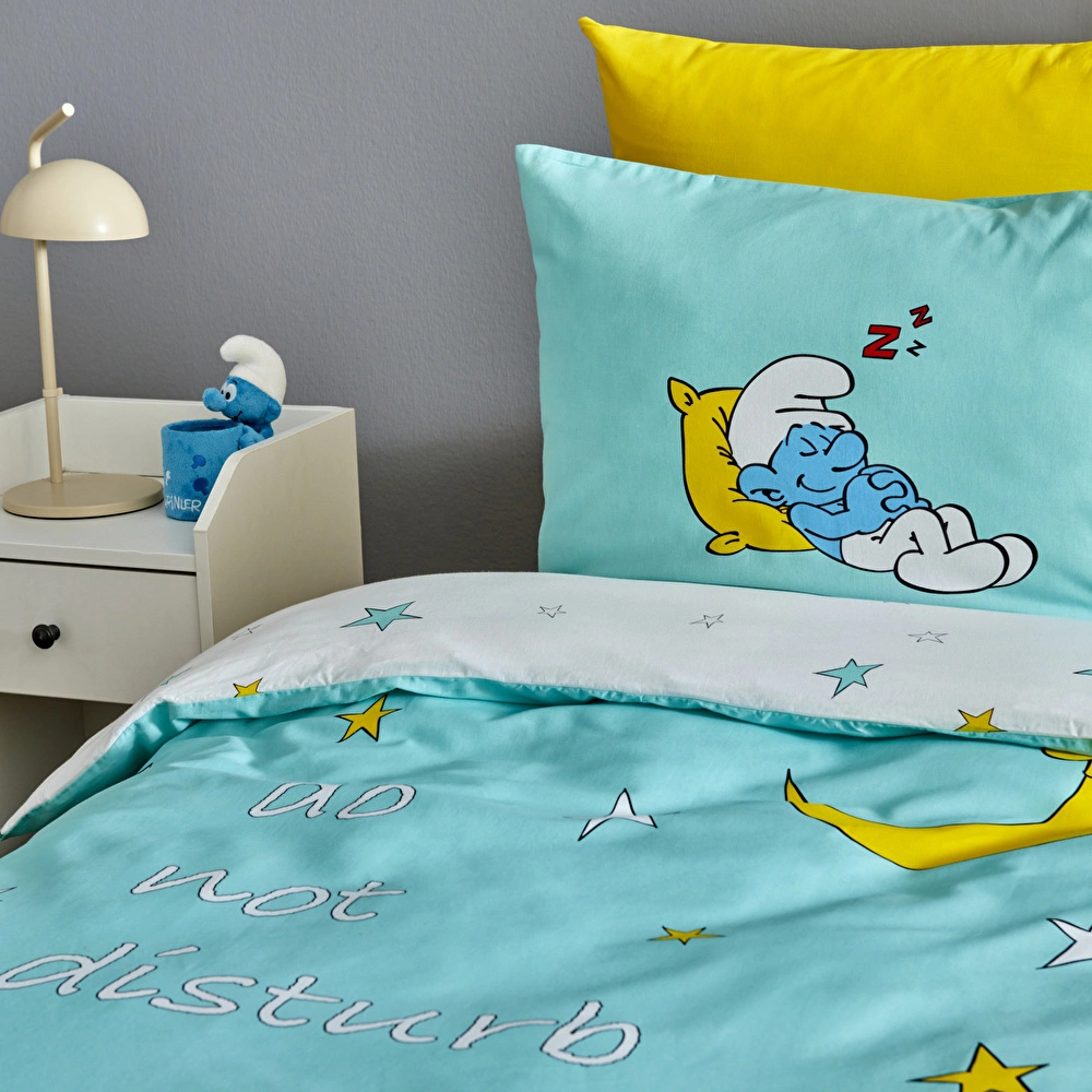 Karaca Home Smurfs Sleepy Smurf %100 Pamuk Tek Kişilik Nevresim