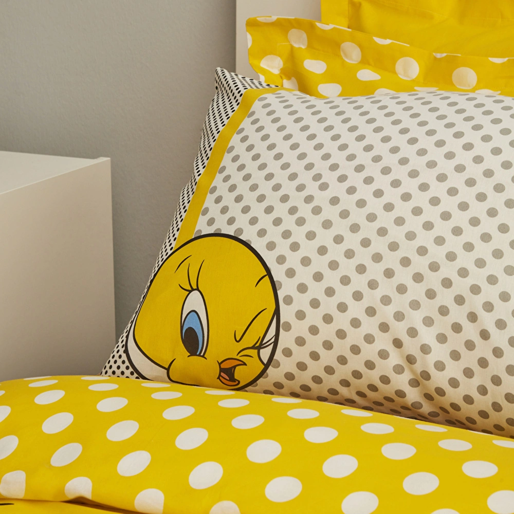 Karaca Home Looney Tunes Tweety %100 Pamuk Tek Kişilik Nevresim Takımı görseli 6
