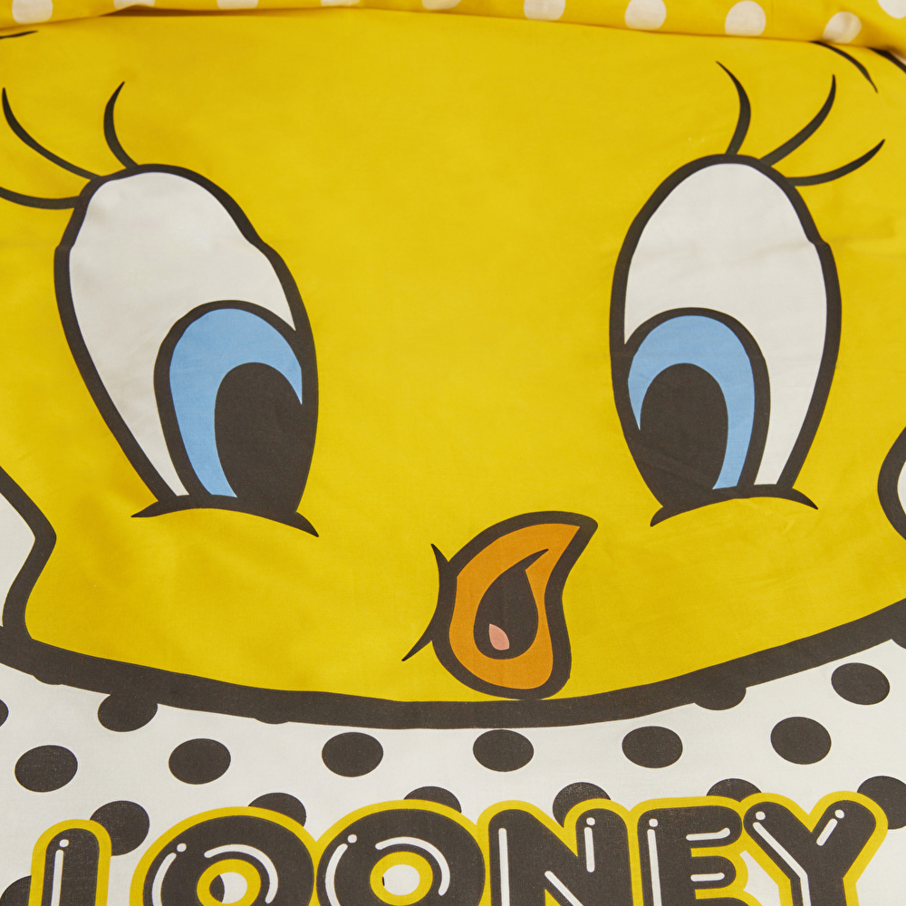Karaca Home Looney Tunes Tweety %100 Pamuk Tek Kişilik Nevresim Takımı görseli 7