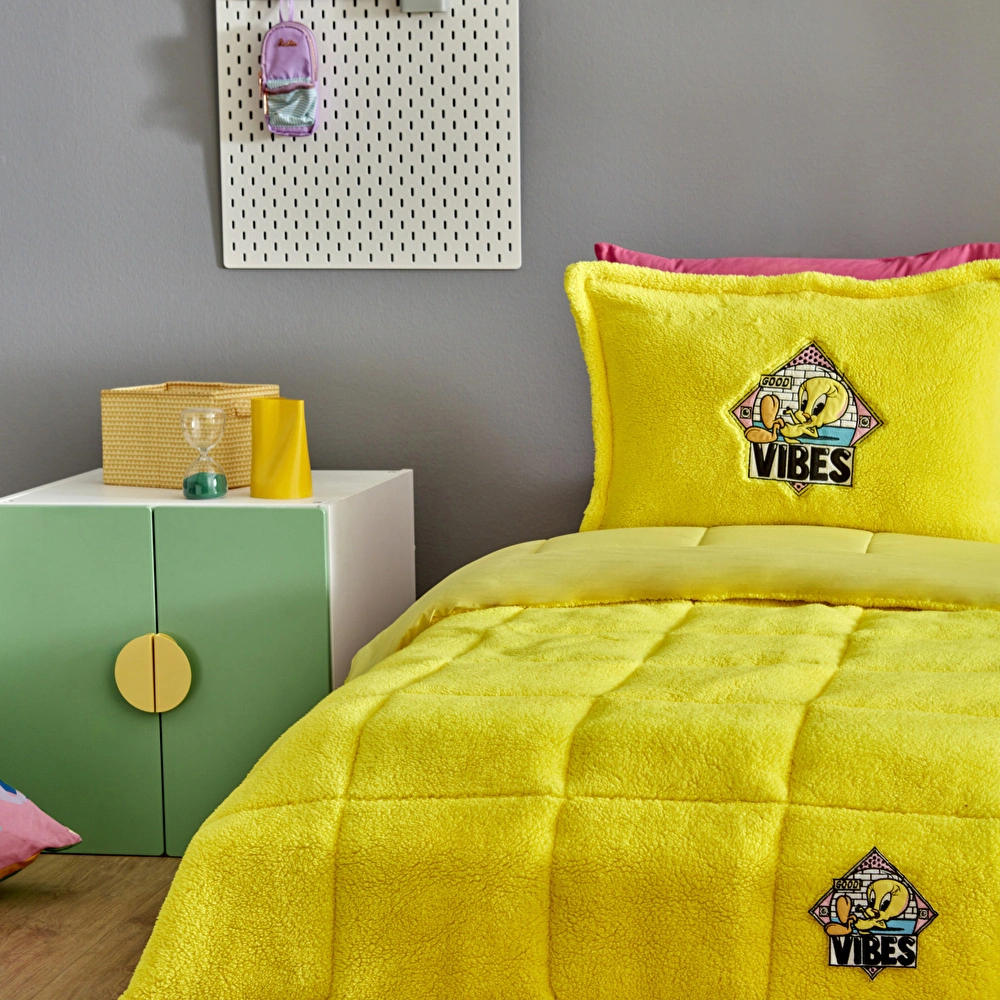 Karaca Home Looney Tunes Tweety Bird Tek Kişilik Comfort Set/Uyku Seti Sarı görseli 2