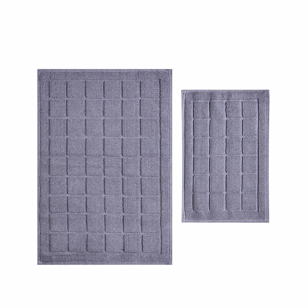 Kaşmir Home Andrea İkili Paspas Gri 60x90 cm-40x60 cm görseli 1
