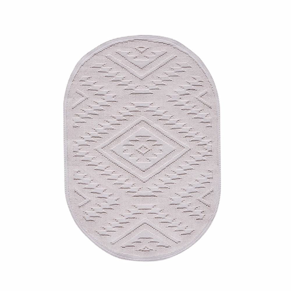 Kaşmir Home Alva Ekru Oval 60x90 cm görseli 1