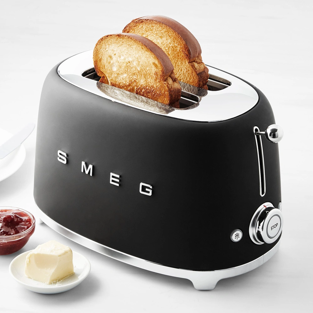 Smeg 2x1 Ekmek Kızartma TSF01BLMEU Matte Black görseli 1
