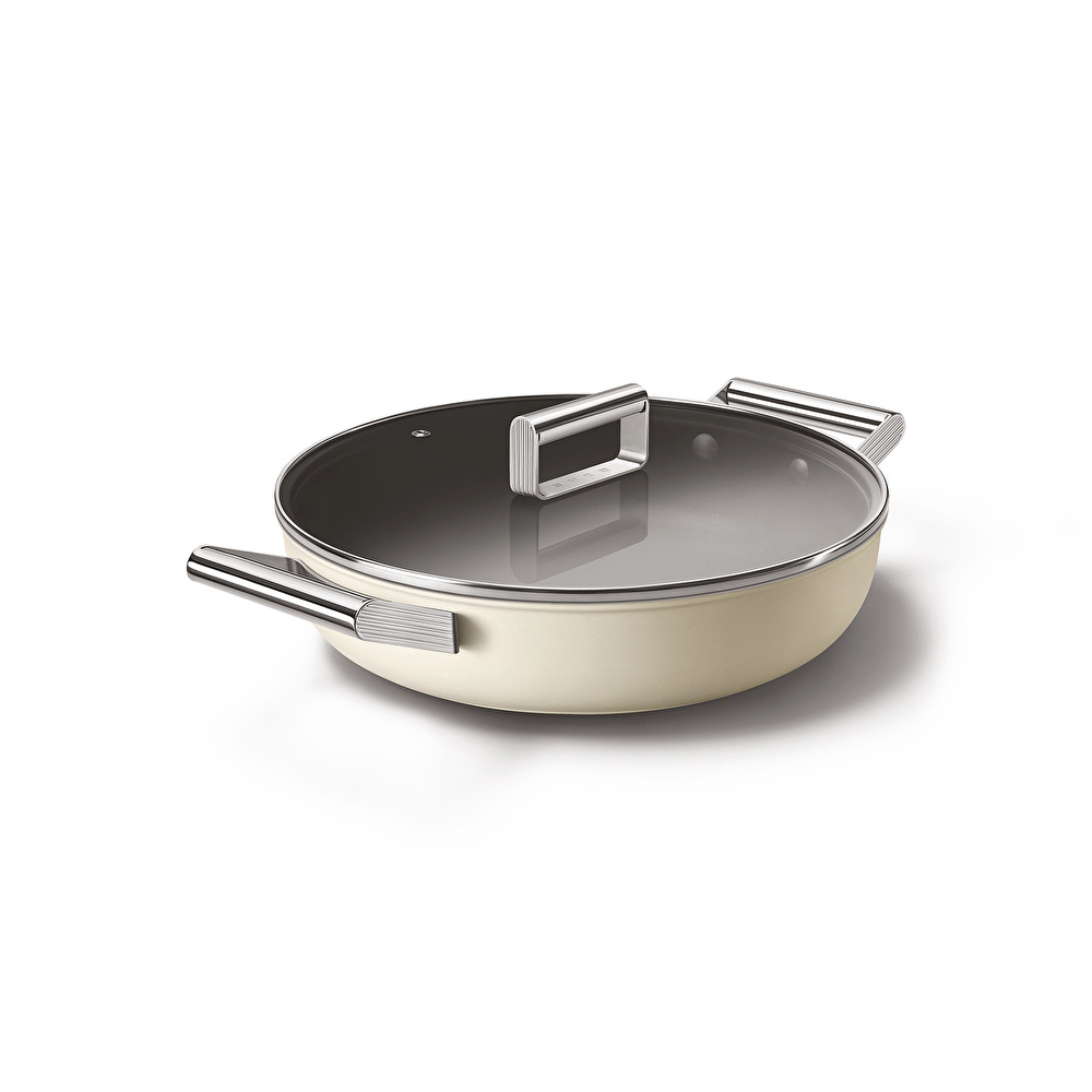 Smeg Cookware Krem Tencere Cam Kapaklı 28 cm görseli 3