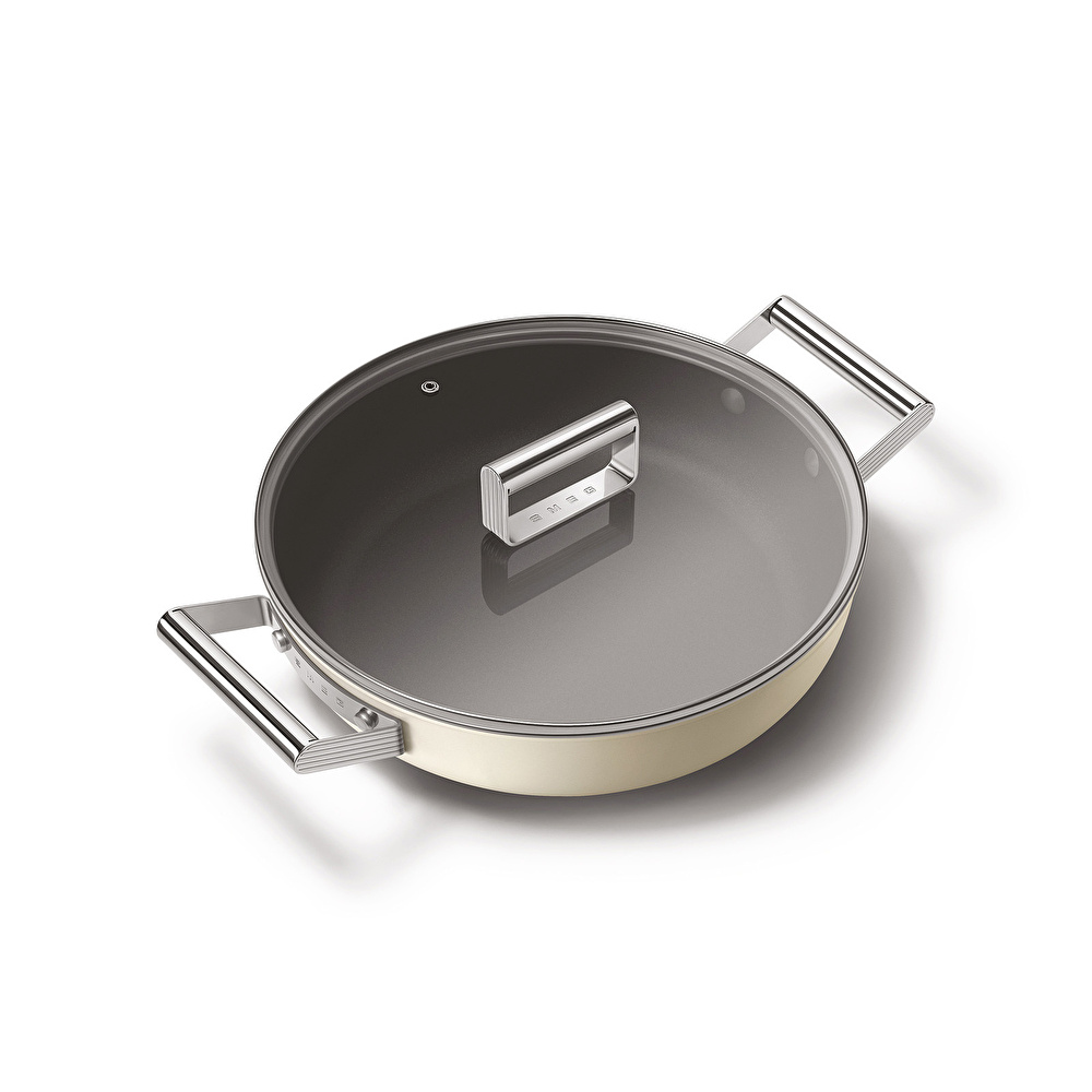 Smeg Cookware Krem Tencere Cam Kapaklı 28 cm görseli 6