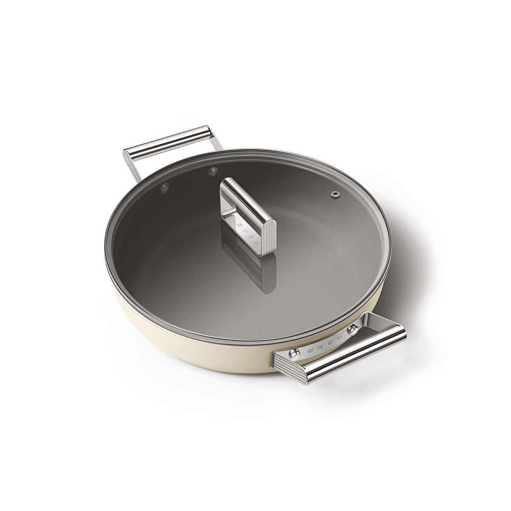 Smeg Cookware Krem Tencere Cam Kapaklı 28 cm görseli 10