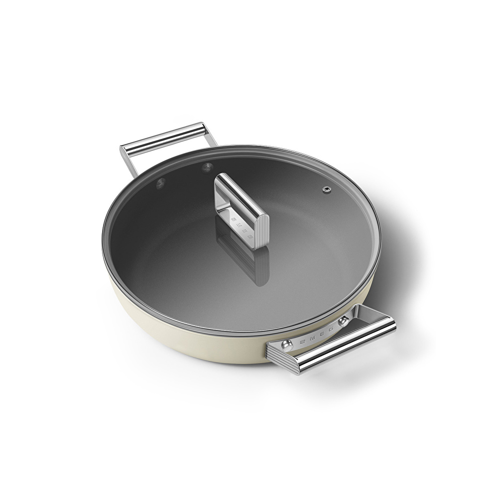 Smeg Cookware Krem Tencere Cam Kapaklı 28 cm görseli 11