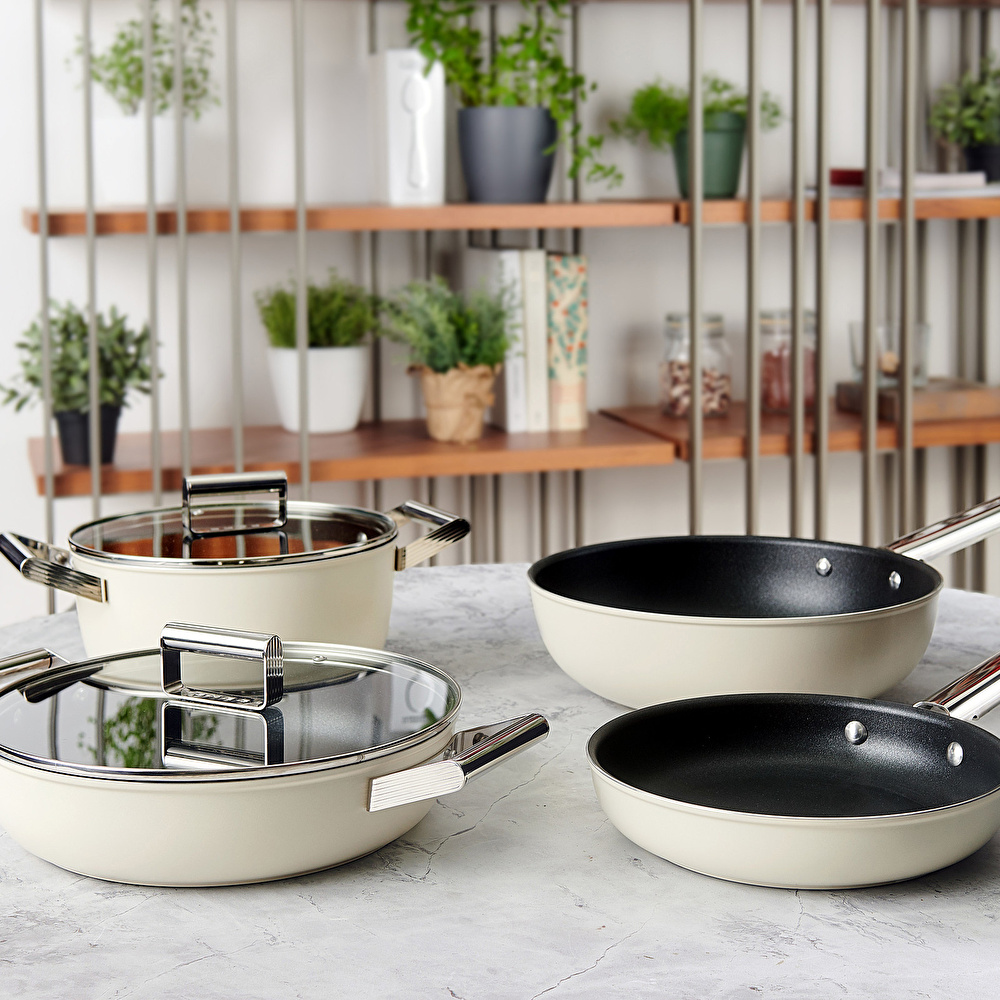 Smeg Cookware Krem Tencere Cam Kapaklı 28 cm görseli 21