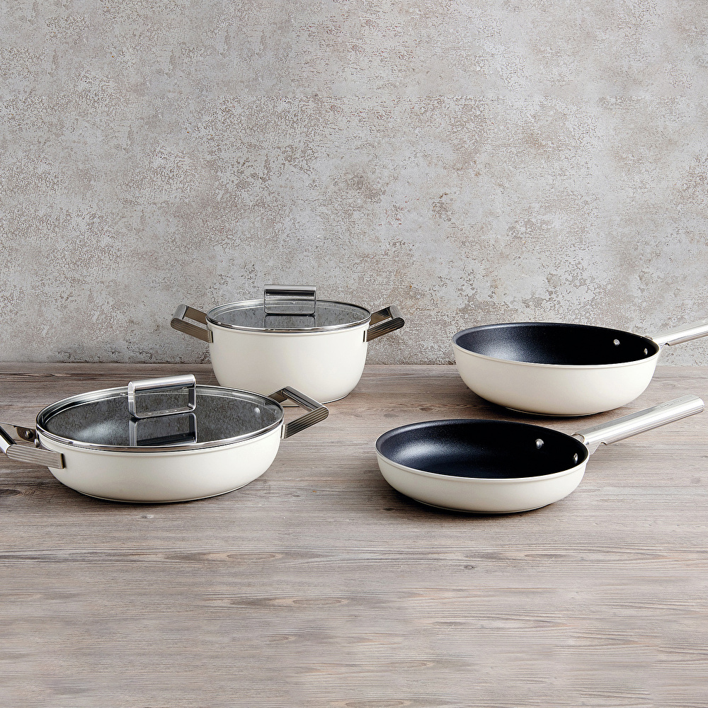 Smeg Cookware Krem Tencere Cam Kapaklı 28 cm görseli 22