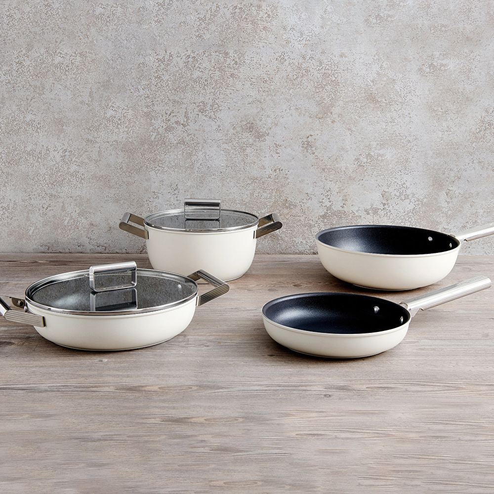 Smeg Cookware Krem Tencere Cam Kapaklı 28 cm görseli 23